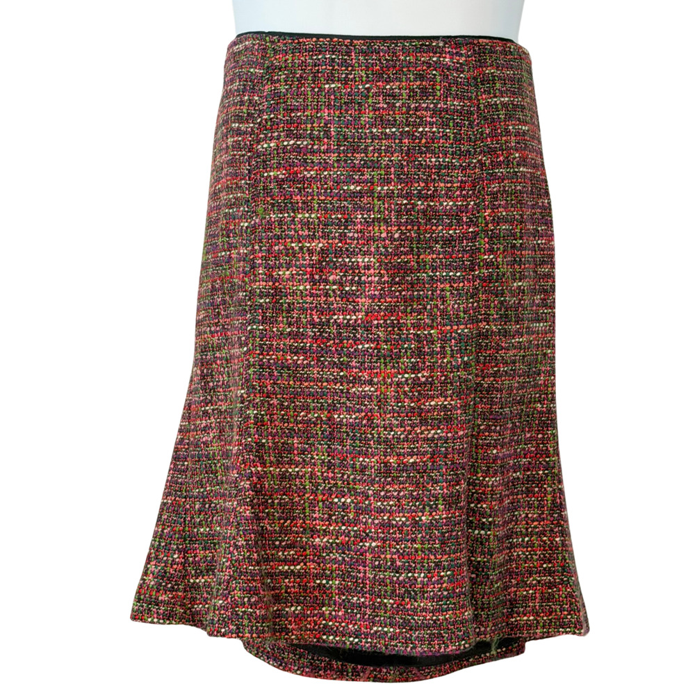 Talbots Sz 12 Tweed A‑Line Skirt Flared Hem Lined Wool Blend 25"L Career Chic